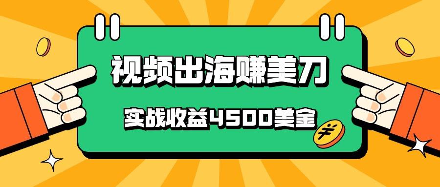 国内爆款视频出海赚美刀，实战收益4500美金，批量无脑搬运，无需经验直接上手-兵兵资源