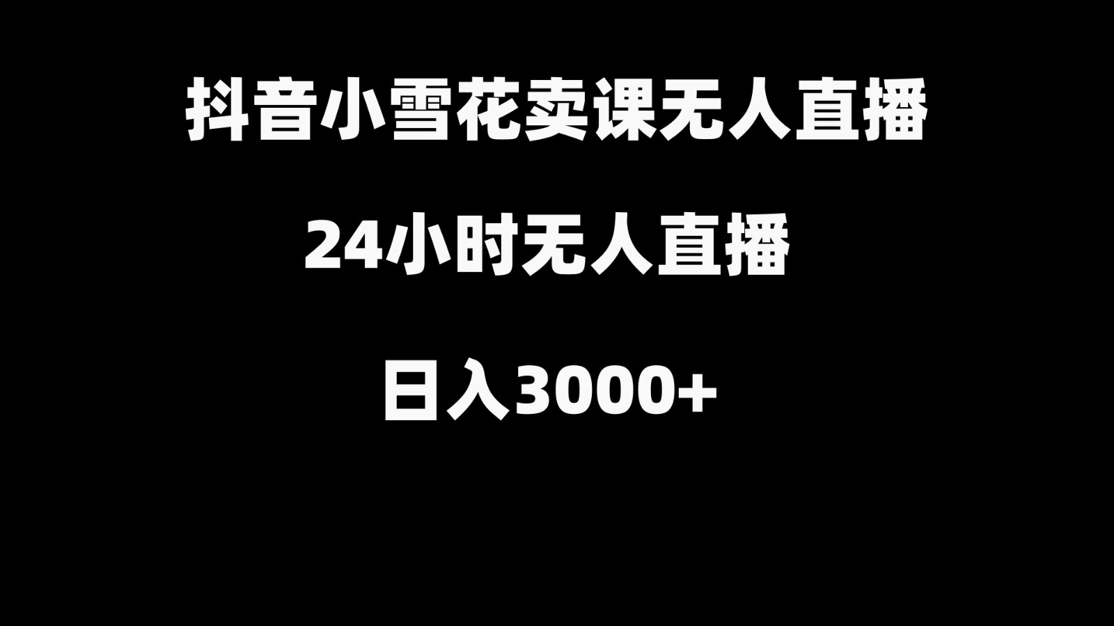 抖音小雪花卖缝补收纳教学视频课程，无人直播日入3000+-兵兵资源