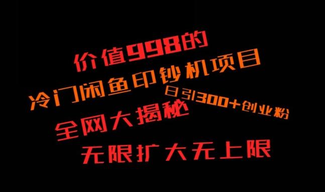 闲鱼流量印钞机项目大揭秘，日引300+创业粉，保姆级实操教程-兵兵资源