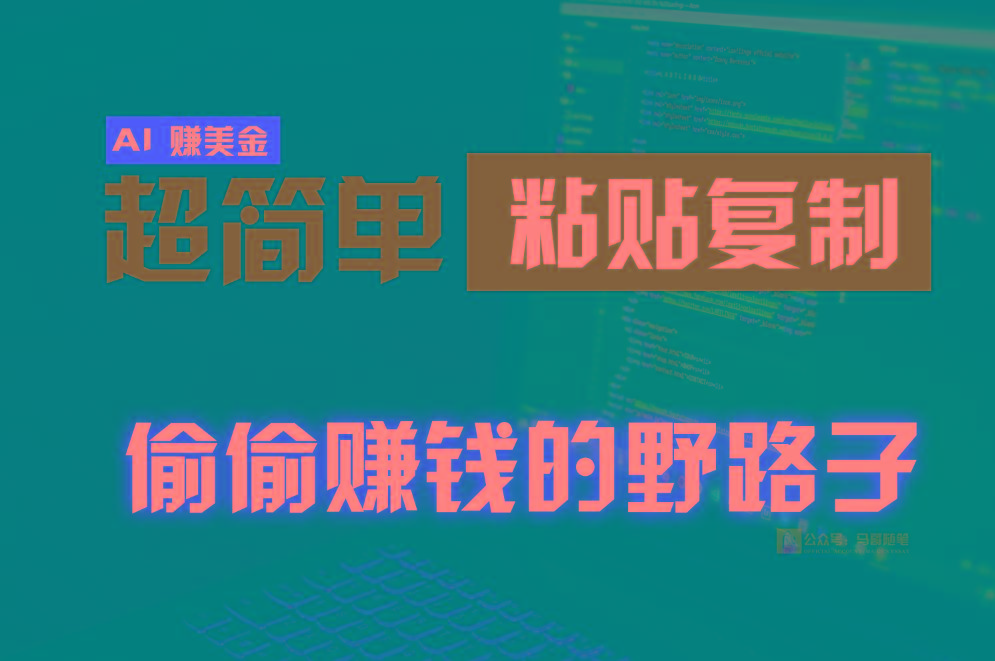 偷偷赚钱野路子，0成本海外淘金，无脑粘贴复制，稳定且超简单，适合副业兼职-兵兵资源