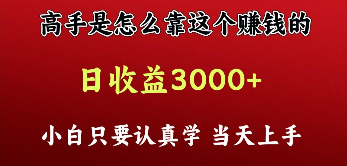 看高手是怎么赚钱的，一天收益至少3000+以上，小白当天上手-兵兵资源