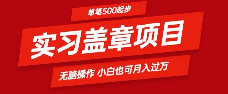 实习代盖章项目一单500起普通人可落地项目小白也可轻易上手-兵兵资源