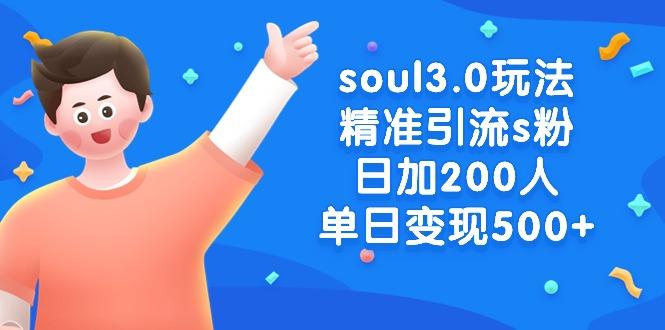 soul3.0玩法精准引流s粉，日加200人单日变现500+-兵兵资源