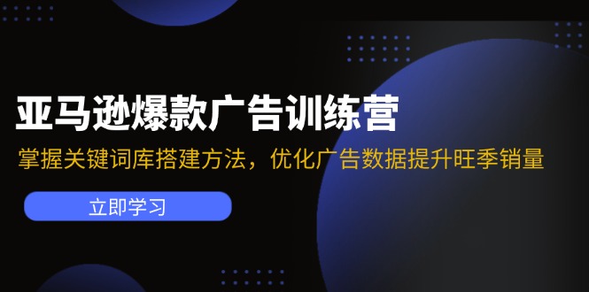 亚马逊爆款广告训练营：掌握关键词库搭建方法，优化广告数据提升旺季销量-兵兵资源