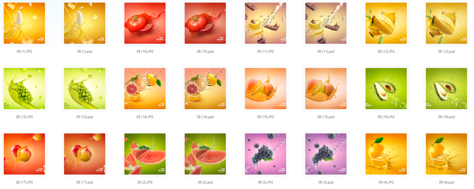 餐饮水果PS模版设计素材17款-兵兵资源
