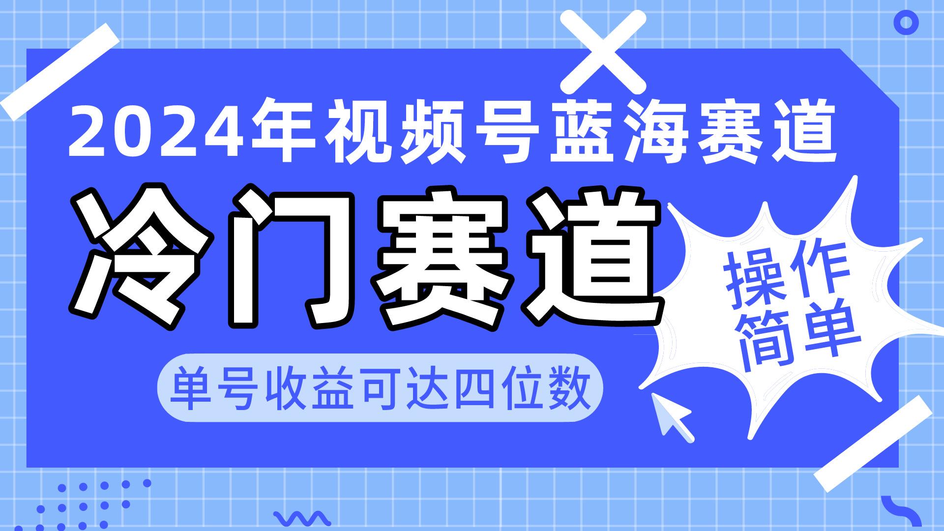 2024视频号冷门蓝海赛道，操作简单 单号收益可达四位数(教程+素材+工具-兵兵资源