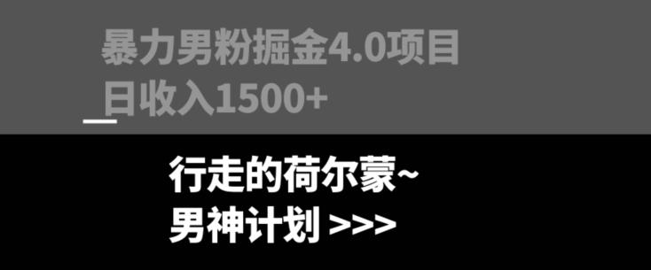 暴力男粉掘金4.0项目不违规不封号无脑复制单人操作日入1000+-兵兵资源