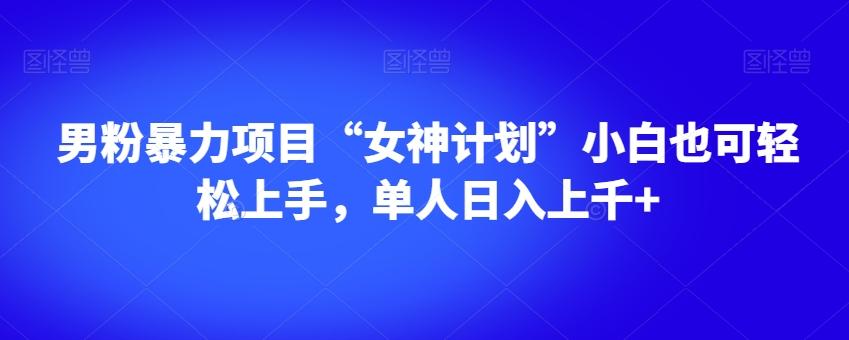 男粉暴力项目“女神计划”小白也可轻松上手，单人日入上千+【揭秘】-兵兵资源
