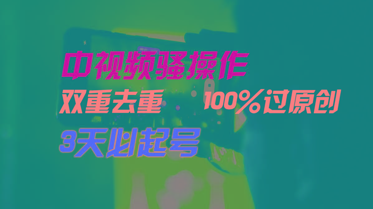 中视频骚操作，双重去重100%过原创，3天比必起号，简单无脑，月入3W+-兵兵资源