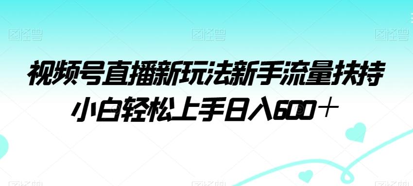 视频号直播新玩法新手流量扶持小白轻松上手日入600＋【揭秘】-兵兵资源