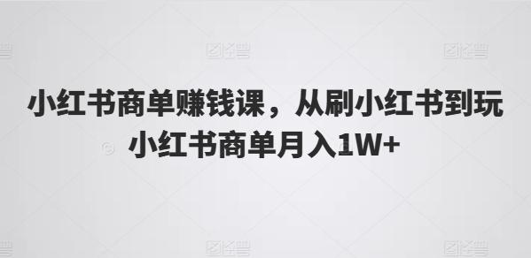 小红书商单赚钱课，从刷小红书到玩小红书商单月入1W+-兵兵资源