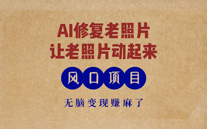 最新风口项目，AI一键修复老照片，让老照片动起来，接单到手软，无脑变…-兵兵资源