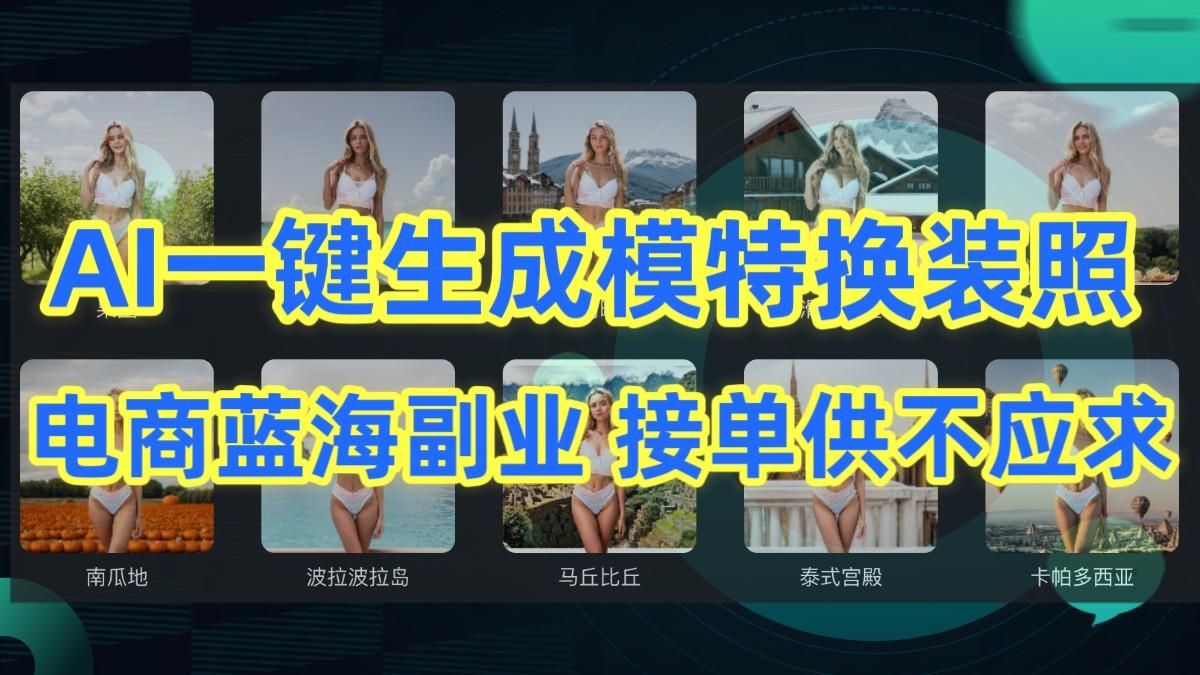 AI制作一键生成模特换装照，电商蓝海副业，接单供不应求-兵兵资源