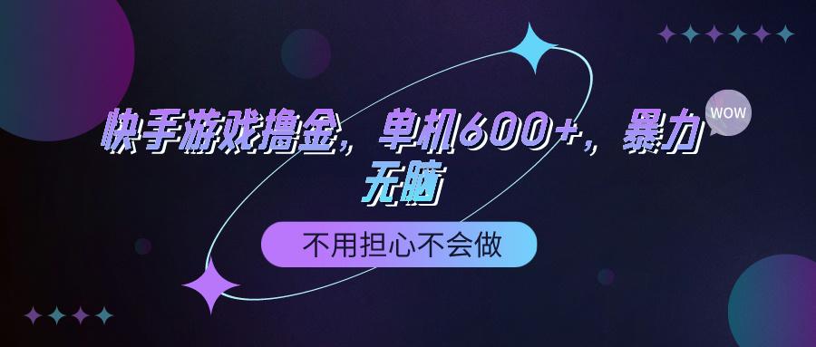 (9491期)快手游戏100%转化撸金，单机600+，不用担心不会做-兵兵资源