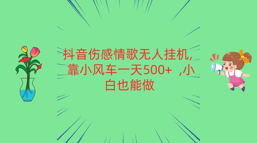 抖音伤感情歌无人挂机 靠小风车一天500+ 小白也能做-兵兵资源