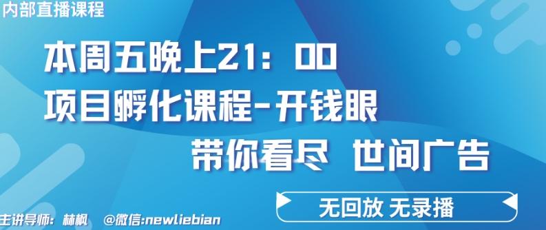 4.26日内部回放课程《项目孵化-开钱眼》赚钱的底层逻辑【揭秘】-兵兵资源