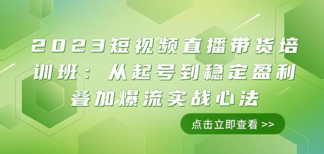 2023短视频直播带货培训班：从起号到稳定盈利叠加爆流实战心法（11节课）-兵兵资源