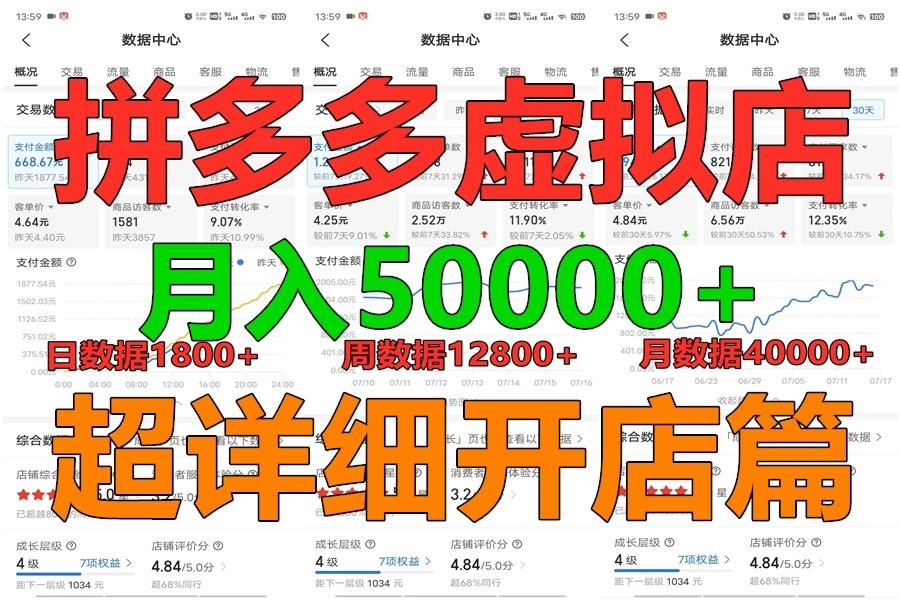 拼多多虚拟电商训练营月入40000+你也行，暴利稳定长久，副业首选-兵兵资源