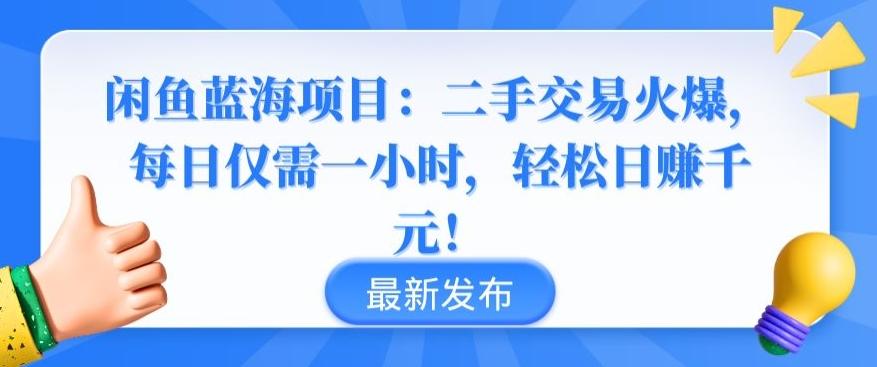 闲鱼蓝海项目：二手交易火爆，每日仅需一小时，轻松日赚千元【揭秘】-兵兵资源