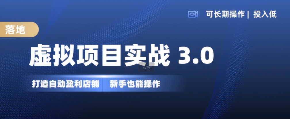 虚拟项目实战3.0，打造自动盈利店铺，可长期操作投入低，新手也能操作-兵兵资源