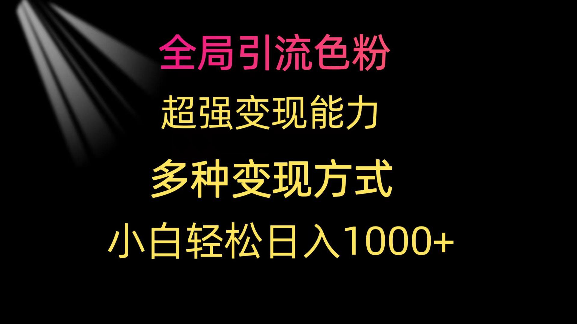 (9680期)全局引流色粉 超强变现能力 多种变现方式 小白轻松日入1000+-兵兵资源