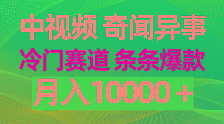 (9627期)中视频奇闻异事，冷门赛道条条爆款，月入10000＋-兵兵资源