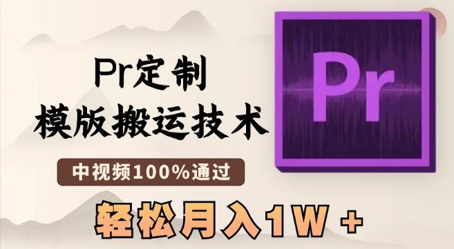 最新Pr定制模版搬运技术，中视频100%通过，几分钟一条视频，轻松月入1W＋【揭秘】-兵兵资源