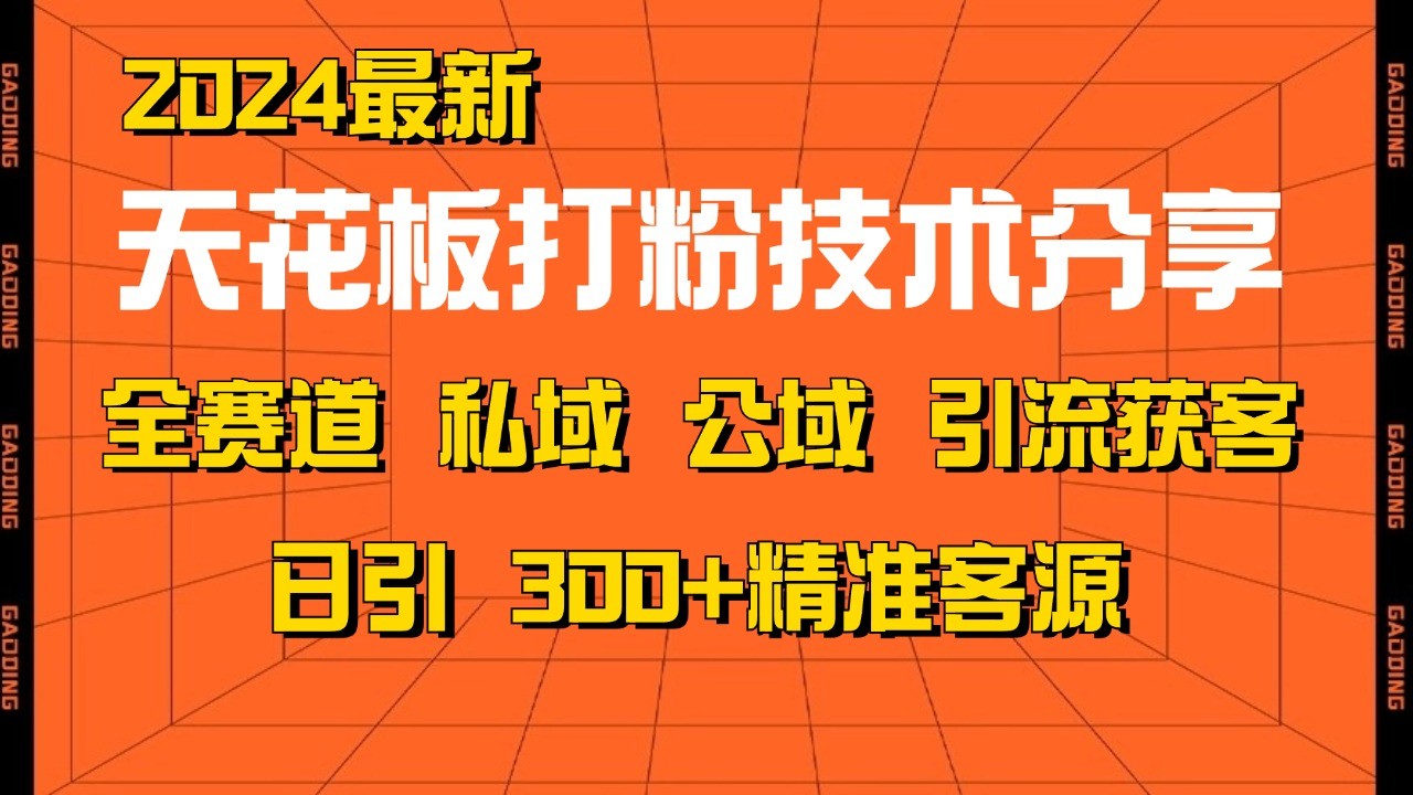 天花板打粉技术分享，野路子玩法 曝光玩法免费矩阵自热技术日引2000+精准客户-兵兵资源