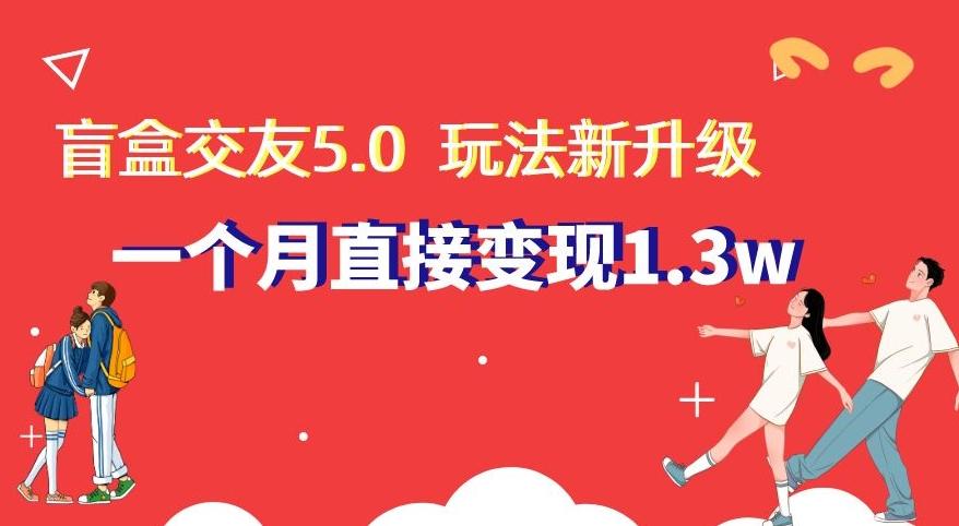 盲盒交友5.0，玩法全新升级，一个月直接变现1.3W，新手小白轻松上手【揭秘】-兵兵资源