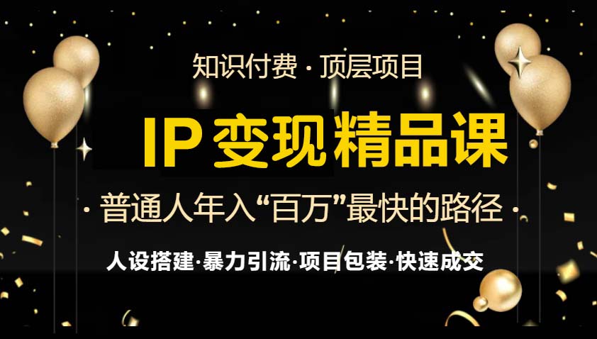 IP变现最新精品课程，知识付费全流程+最强引流术+小白避坑指南-兵兵资源